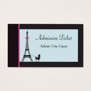 Bilhete da admissão da menina da torre Eiffel