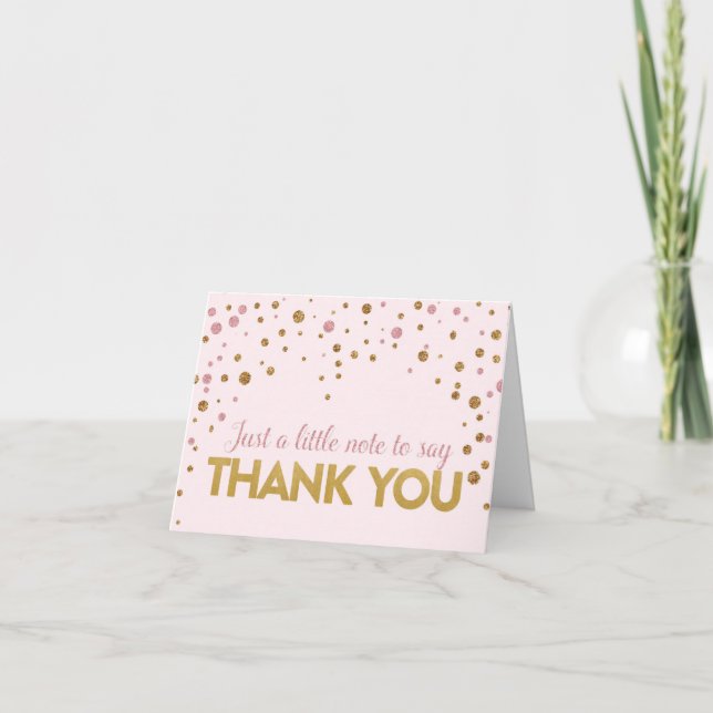 Bilhete de Agradecimento Brunch & Bubbly Glitter (Frente)
