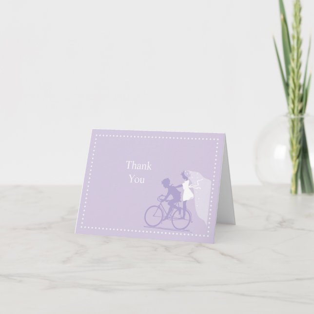 Bilhete de Agradecimento Casal de Bicicleta Lavand (Frente)