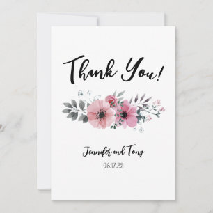 Bilhete de Agradecimento de Casamento com Flores R