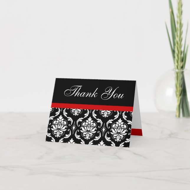 Bilhete de Agradecimento de Casamento com Monogram (Frente)