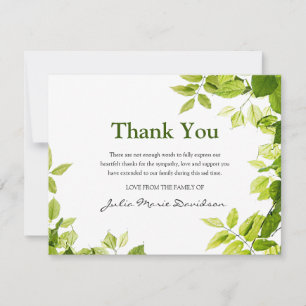 Bilhete de Agradecimento de Funeral   Natureza