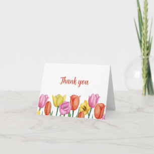 Bilhete de Agradecimento de Tulipa em Aquarela