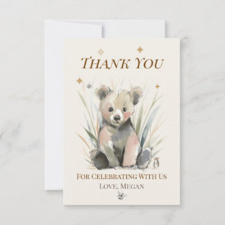Bilhete de Agradecimento do Urso Personalizado