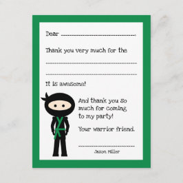Bilhete de agradecimento ninja, com mudança de cor