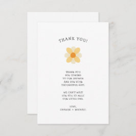 bilhete de agradecimento para chá de bebê Little D