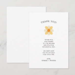 bilhete de agradecimento para chá de bebê Little D