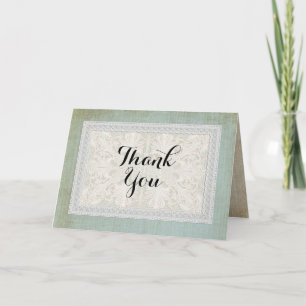 Bilhete de Agradecimento Rustic Lace com Linho Env