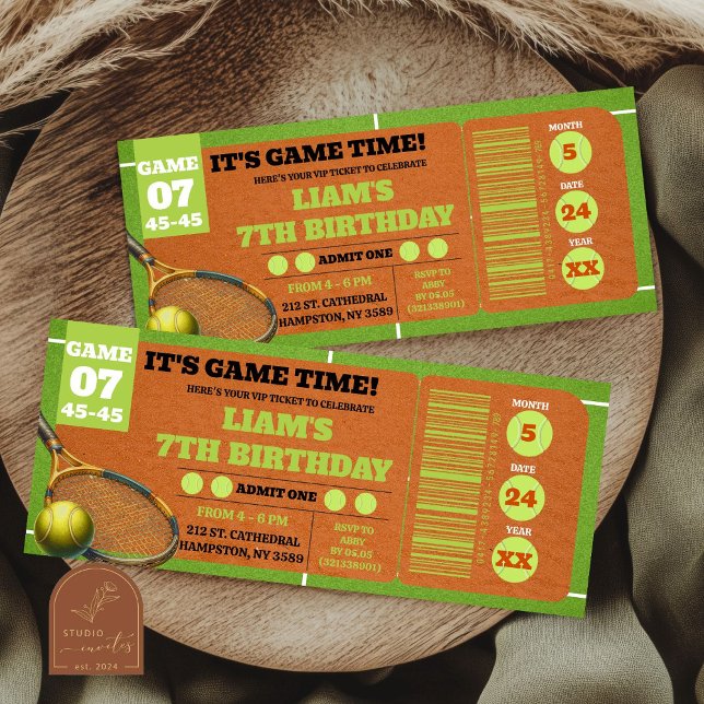 Bilhete de Aniversário de Jogo de Tênis (Criador carregado)