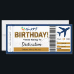 Bilhete de Aniversário Feliz<br><div class="desc">Feliz cartão de embarque de aniversário. A maneira perfeita de surpreender alguém com férias para o seu aniversário!</div>