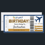 Bilhete de Aniversário Feliz<br><div class="desc">Feliz cartão de embarque de aniversário. A maneira perfeita de surpreender alguém com férias para o seu aniversário!</div>