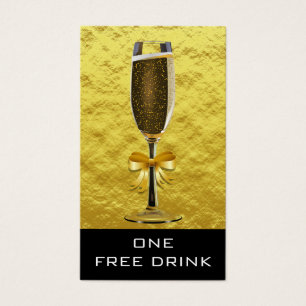 Bilhete de Bebida Gratuita De Monograma Dourado El
