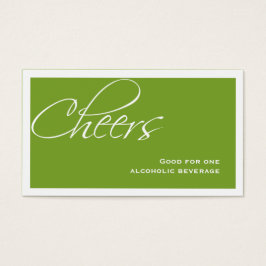 Bilhete de bebida personalizada de casamento verde