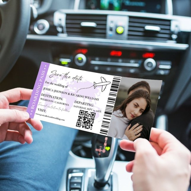 Bilhete de embarque Minimalista cartão de save the (Criador carregado)