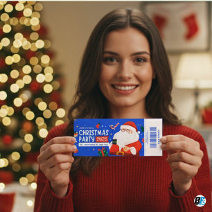 Bilhete de Entrada para Festa de Natal Azul e Verm
