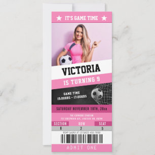 Bilhete de Futebol - Convite de Aniversário Cor