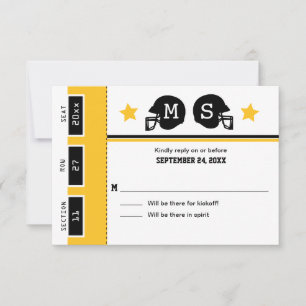 Bilhete de Futebol Preto Dourado Amarelo RSVP de C