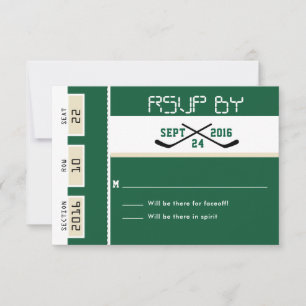 Bilhete de Hóquei Verde Floresta RSVP de Casamento