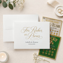 Bilhete de Loteria Favor de Casamento Mais Rico ou