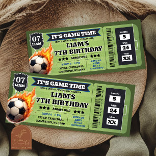 Bilhete de Menino de Aniversário de Jogo de Futebo