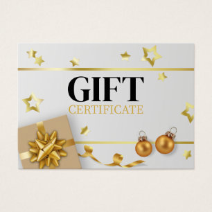 Bilhete de Natal Dourado de luxo - Estrelas de Fit