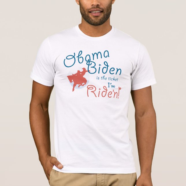 Bilhete de Obama Biden eu sou t-shirt de Ride'n (Frente)