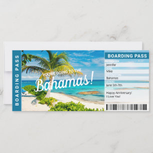 Bilhete de Passagem de Embarque de Bahamas Surpres