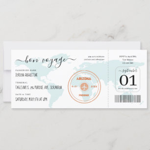 Bilhete de Passagem de Embarque Saindo do Convite 