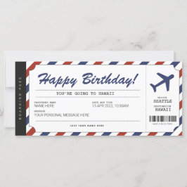 Bilhete de Presente de Avião de Embarque de Aniver