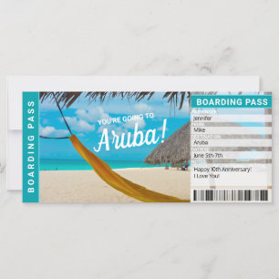 Bilhete de Presente de Passagem de Embarque de Aru