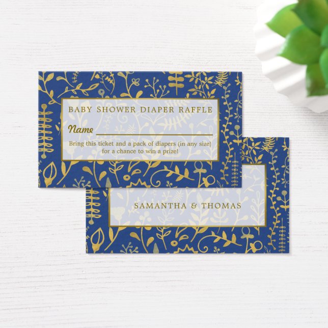 Bilhete de Rifa Boho Dourado, Floral (Mesa)