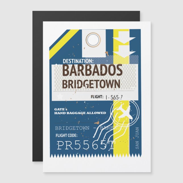 bilhete de viagem Bridgetown Barbados (Frente/Verso)