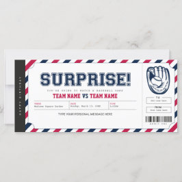 Bilhete Personalizado do Jogo Baseball Surpresa