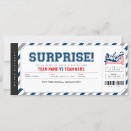 Bilhete Personalizado do Jogo de Futebol Surpresa