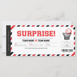Bilhete Personalizado para Jogo de Basquete Surpri