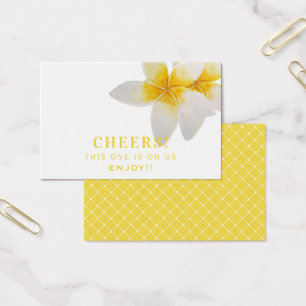 Bilhete Wedding tropical amarelo da bebida das