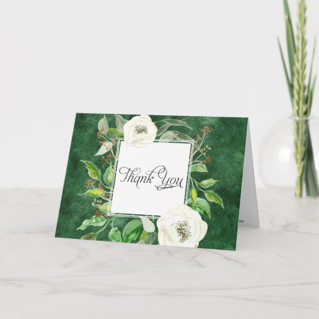 Bilhetes de Agradecimento Casamento Boho Coroa de  (Frente)