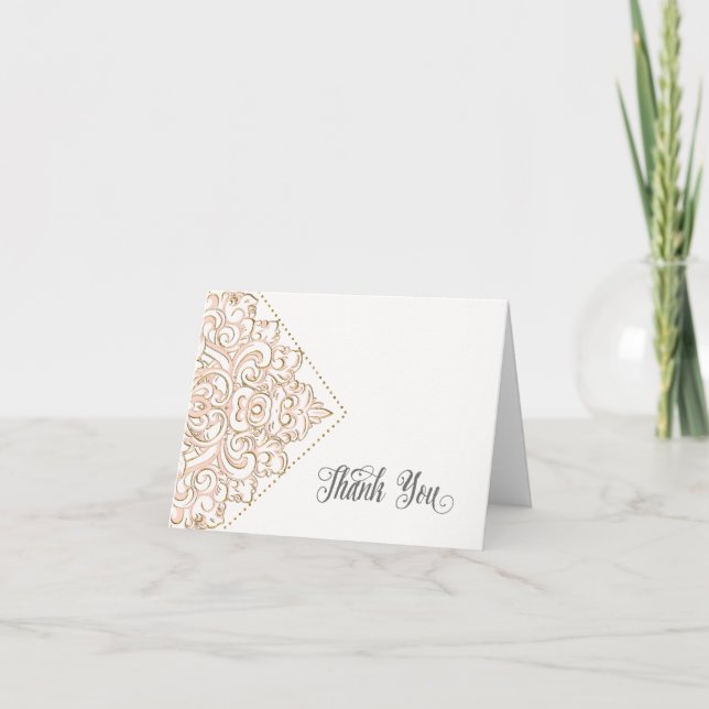Bilhetes de Agradecimento Casamento Sofisticado Ro (Frente)