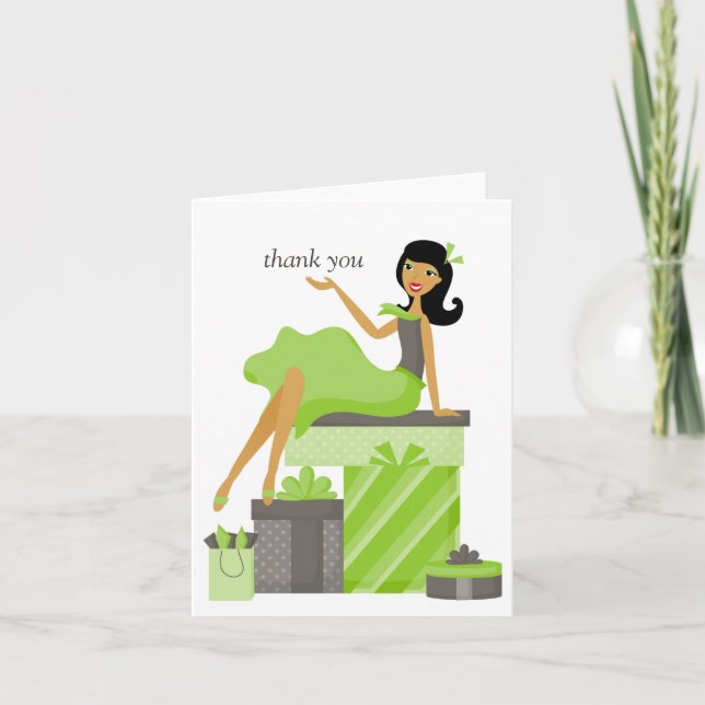 Bilhetes de Agradecimento de Menina Bonita de Cabe (Frente)