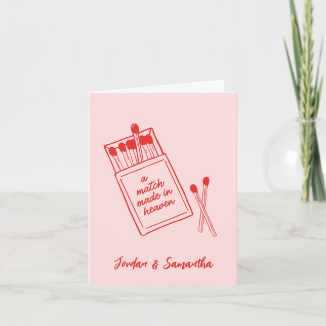 Bilhetes de Agradecimento Dobrados Rosa Um Casal F (Frente)