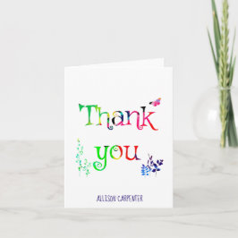 Bilhetes de agradecimento personalizados, Letras A
