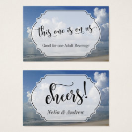 Bilhetes De Bebida De Casamento À Praia