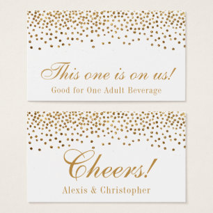 Bilhetes De Bebida De Casamento Com Pontos De Conf