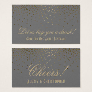 Bilhetes De Bebida De Casamento De Cinzas De Confe