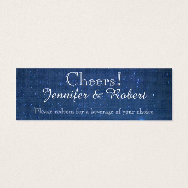 Bilhetes de Bebida de Casamento Estrelado à Noite (Frente)