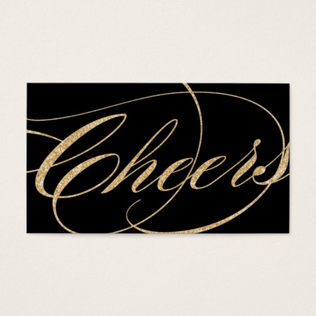 Bilhetes de bebida Dourada e preta - embalagem de  (Frente)