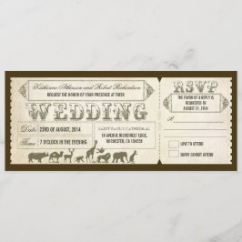 Bilhetes de convite para casamento de Zoo