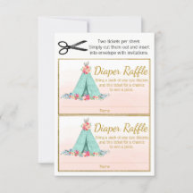 Bilhetes de Fralda Boho TeePee Raffle