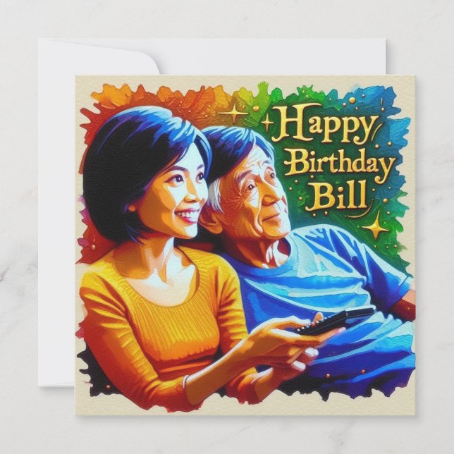 BILL~ Cartão de Aniversário ~ Horário de Lazer ~ (Frente)