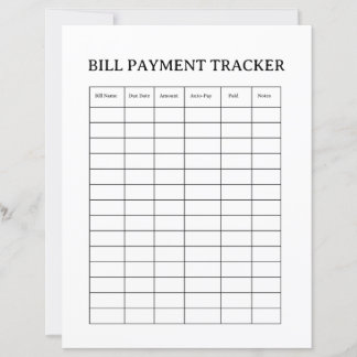 Bill Payment Tracker Template